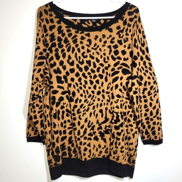 Talbots Leopard Cheetah Print Sweater XL - Picture 1 of 8